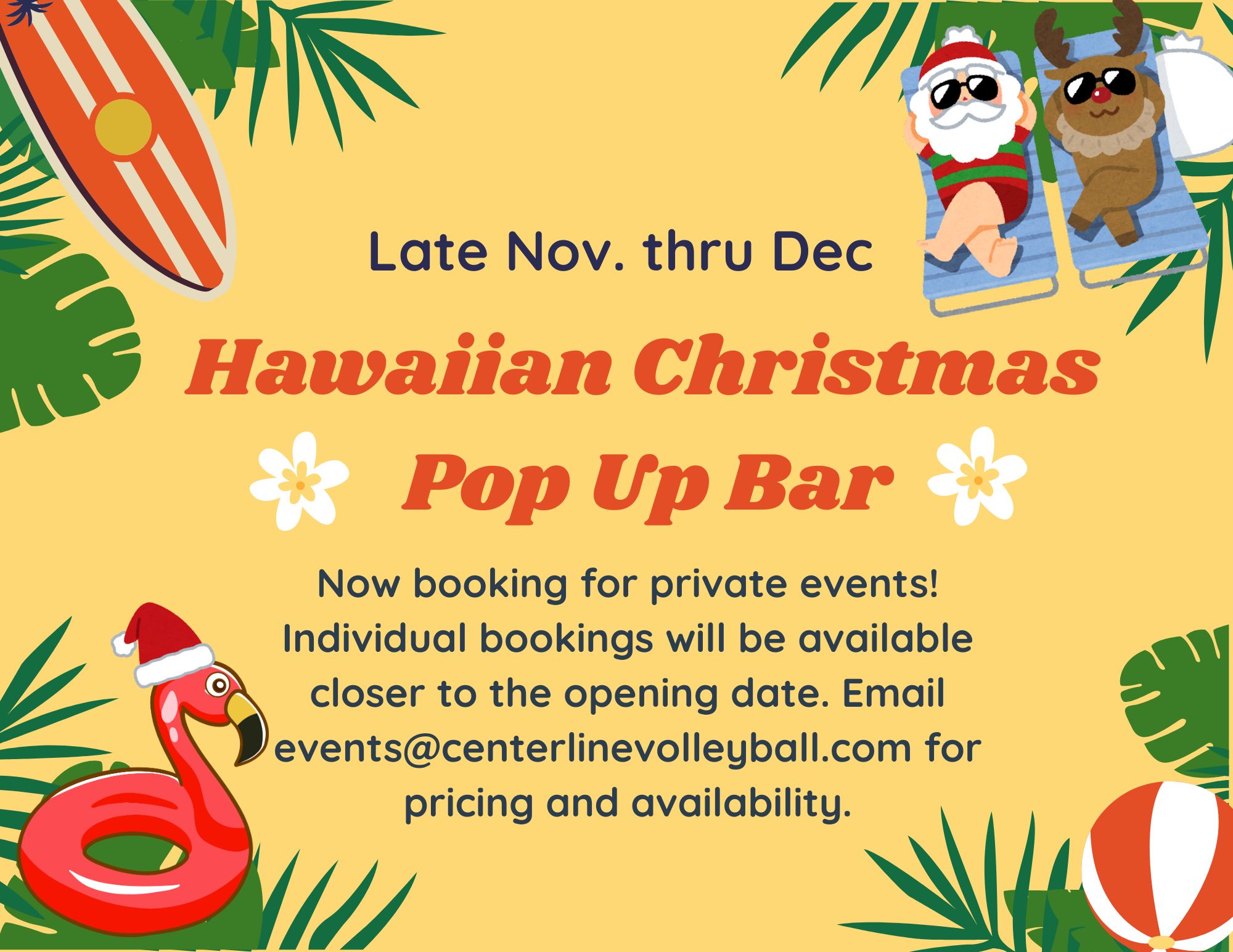 Hawaiian Christmas Pop Up Bar